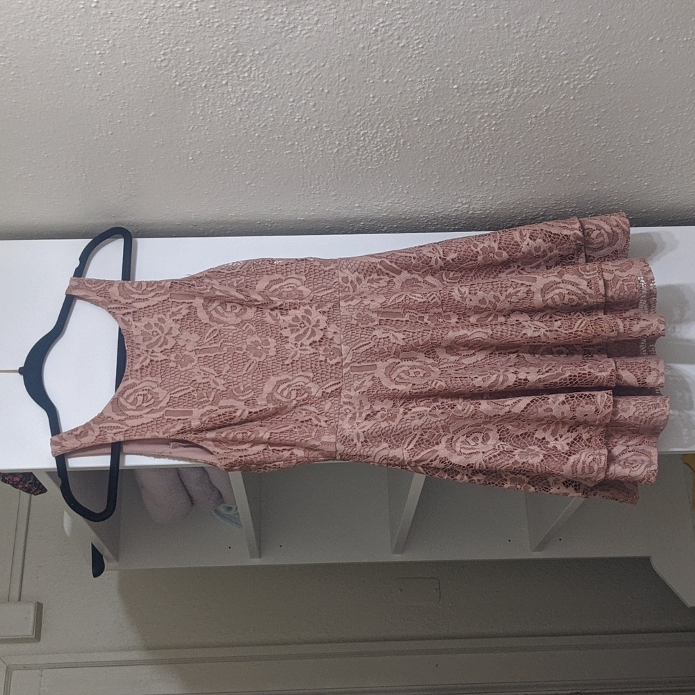 Speechless Size Small Blush Lace Skater Dress